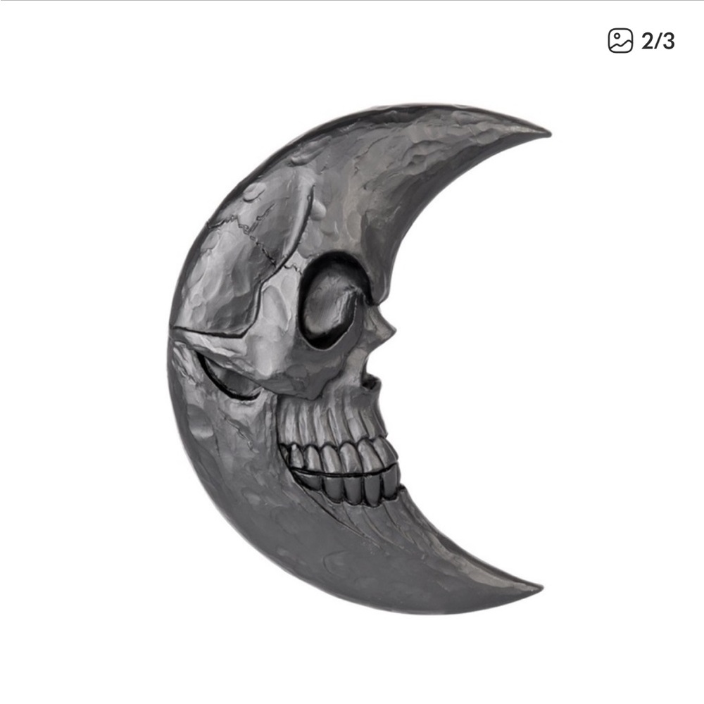Alchemy Gothic Crescent Moon Hand Makeup Purse Mirror Black